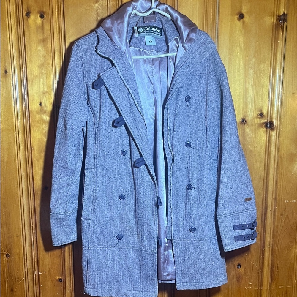 Columbia Purple Gray Chevron Double-Breasted Utility Jacket